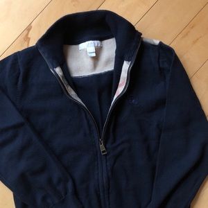 8Y kids Burberry Navy Zip Up Cardigan